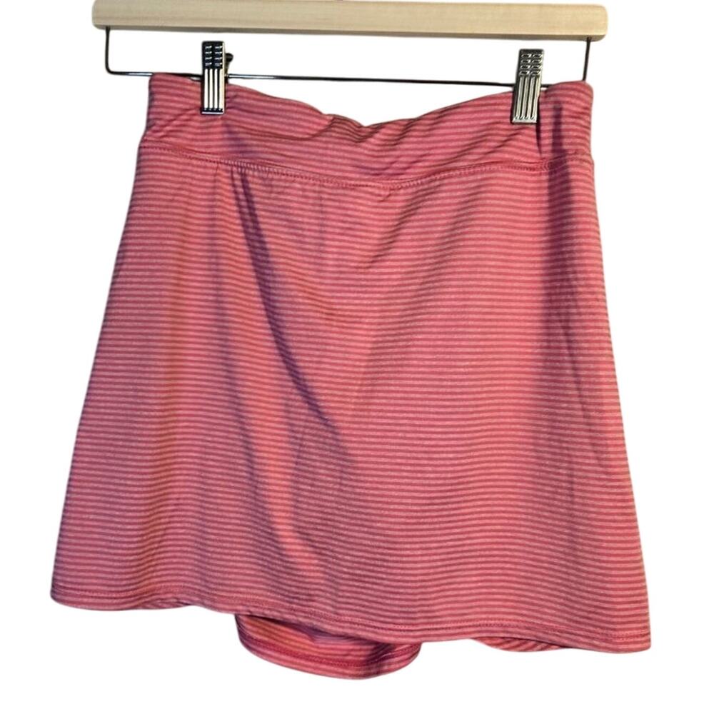 SOYBU XS Feminine Pink Striped Ruched Skort [0352] - Picture 3 of 8